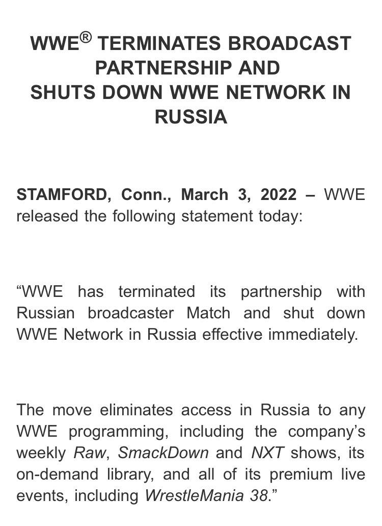 Wwe network shop countries