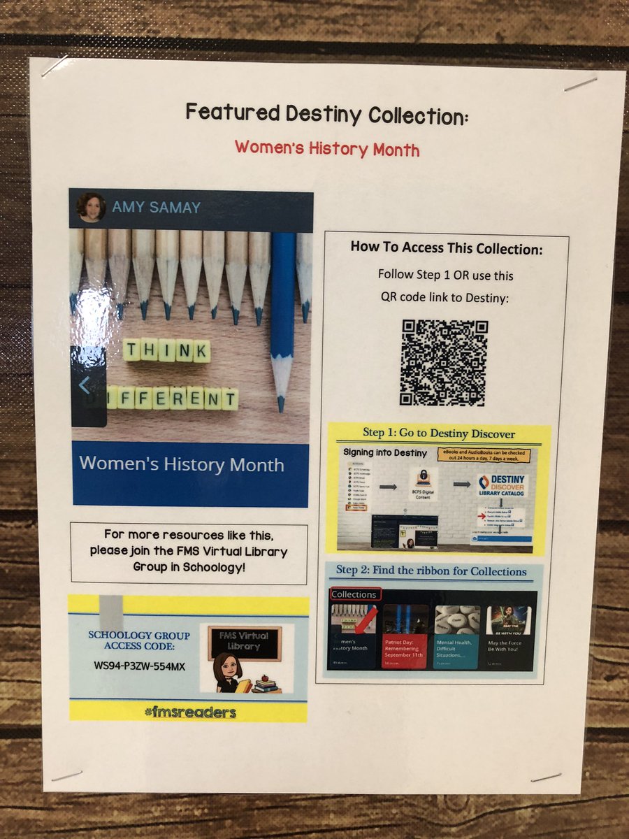 #fmsreaders, do you need more information to create your Women’s History Month poster for SEL class? Check out our newest Destiny Collection. <a href="/FMS_BCPS/">Franklin Middle BCPS</a> <a href="/BCPSLMP/">BCPS LMP</a> <a href="/ms_sierzega/">Miss Sierzega</a>