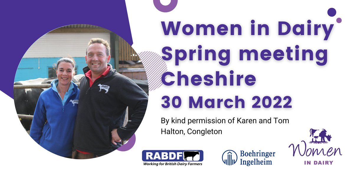 Delighted to announce that we will be running a spring meeting with @HaltonFarms on 30 March looking at calf management with sponsor <a href="/Boehringer_UKI/">Boehringer Ingelheim UK & Ireland</a> <a href="/calfmatters/">CALFMATTERS</a> 

All are welcome and it's free for #womenindairy and <a href="/theRABDF/">RABDF</a> members

womenindairy.co.uk/meetings/2022/…

#teamdairy #cheshire