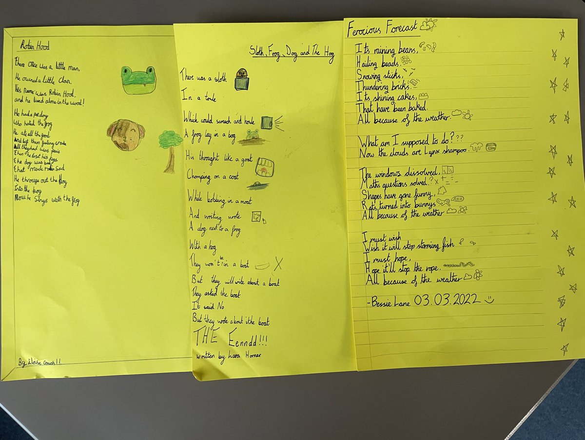 StSampsonsPri's tweet photo. Fantastic poem writing today as part of our world book day activities in 5S! #lightinguplearning #WorldBookDay https://t.co/SN7b9wF62O