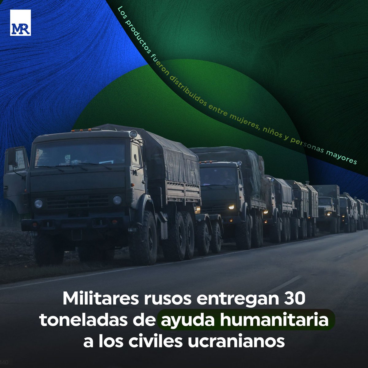 1/2 #3Marzo| El Ministerio de Defensa de #Rusia informó que militares rusos entregaron 30 toneladas de asistencia humanitaria procedente de la región rusa de Bélgorod a los civiles ucranianos de la ciudad de Volshansk y al pueblo de Kazashia Luban.