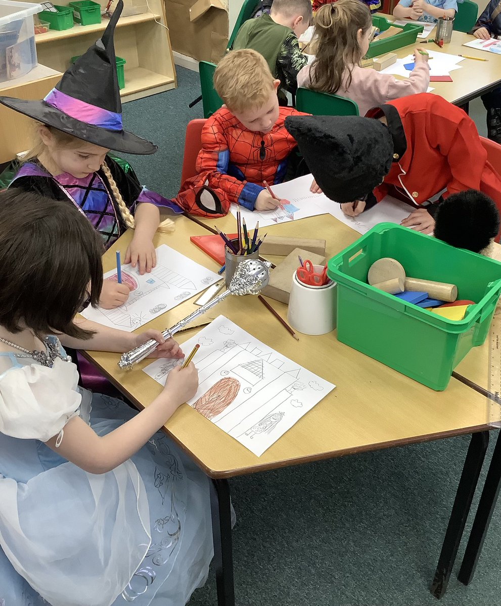 TrinityAcadStC's tweet photo. Year 1 @TrinityAcadStC have used 2D shapes to design a castle for the princess in The Princess and the Wizard #magicalmaths #WorldBookDay https://t.co/lDXRooQeY1