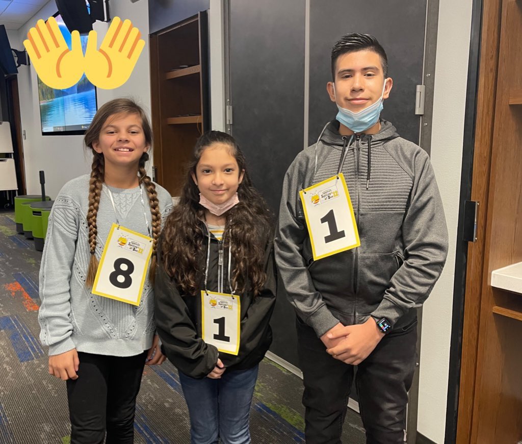WaxDualLanguage's tweet photo. Lilly, Camila, &amp; Christian are listos to represent @WaxahachieISD at the @Region10ESC Spanish Spelling Bee 🐝 https://t.co/uU9MvLgmuD