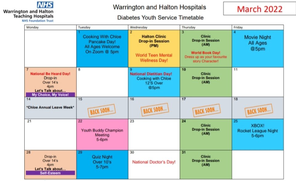 Check out of March 2022 Activity Timetable 👍 lots of fun activities going on this month 😀