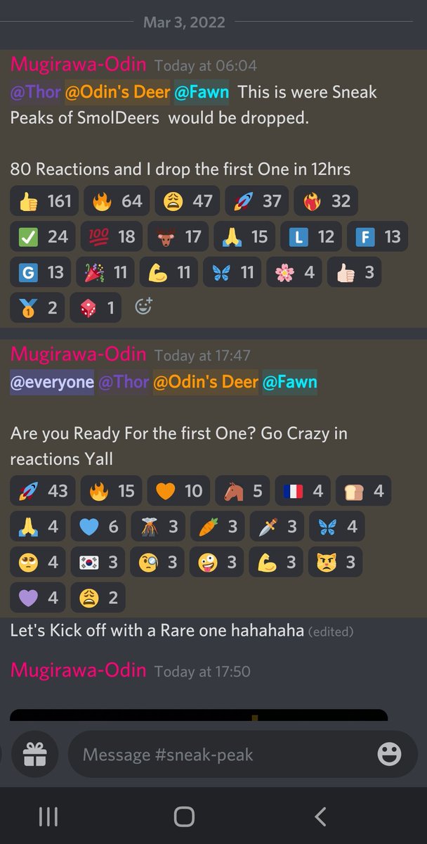 SmolDeers's tweet photo. The Deers in Discord already  getting Sneak Peeks. And I think they Love what they see.

Don't you Deers?

200 Retweets on this and I drop a Key that Lets in 100 Deers.

LFG!!! https://t.co/hGPEgCEk7Z