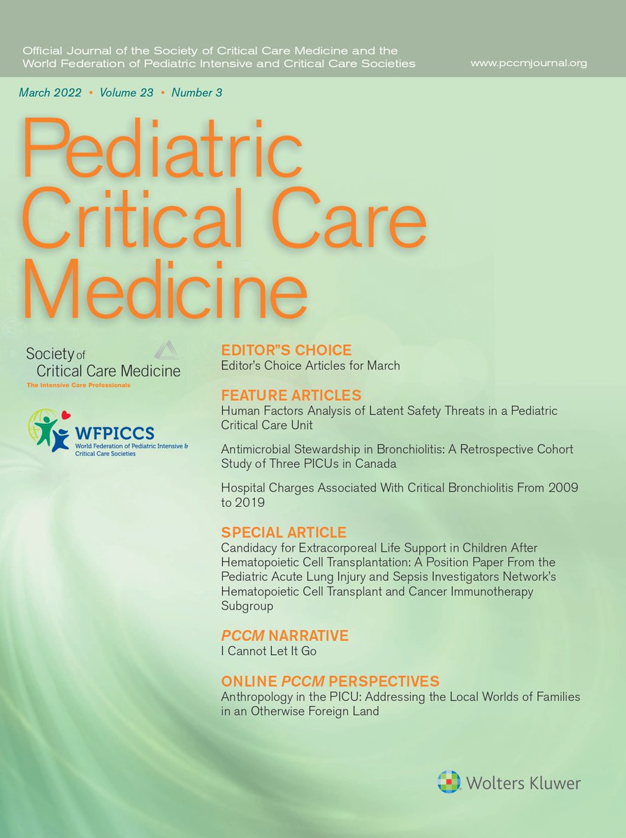 The March issue of Pediatric Critical Care Medicine is HOT OFF THE PRESS!

Check it out, it is full great content including #mechanicalventilation, #ECMO, #PedsNeph &amp; more: ow.ly/lNz850I9fOE

#PedsICU <a href="/SCCM/">SCCM</a> <a href="/WFPICCS/">WFPICCS</a>