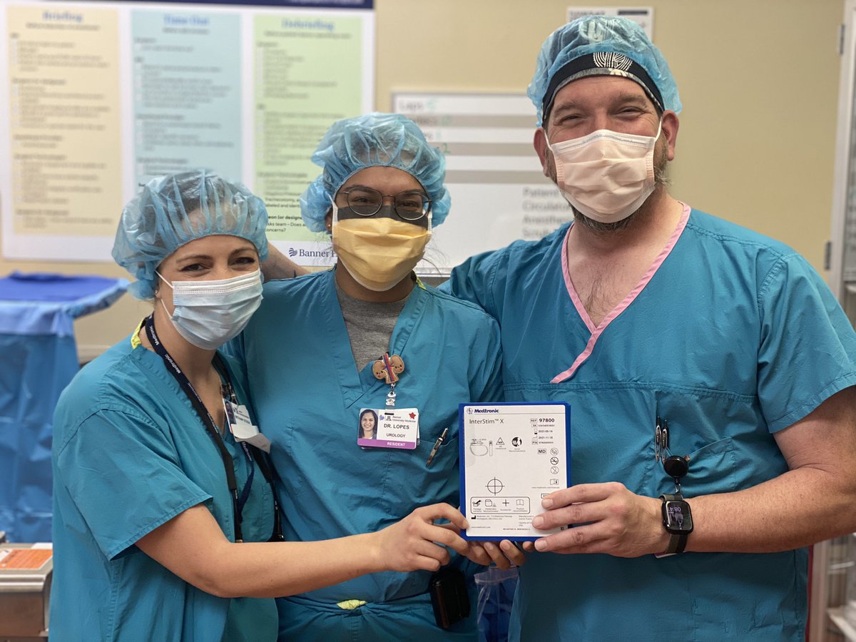 jfunkmd's tweet photo. @CTwissMD beat us to the first #InterstimX in AZ but we got the second one this morning thanks to @BethanyStock1 and the great team @MDTPelvicHealth #FPMRS #UroSoMe @BannerUnivMed @UAUrology https://t.co/kMkwx6SBCv