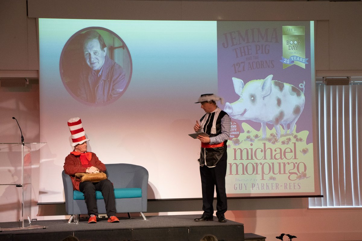 broadclyst's tweet photo. Thank you to everyone that attended today's event with #MichaelMorpurgo  - hope you loved it as much as we did - any photos you have of today's World Book Day can you retweet or post them below with #StoryTime #WorldBookDay 

 @nadhimzahawi @educationgovuk @WorldBookDayUK https://t.co/fnDpkIklIi