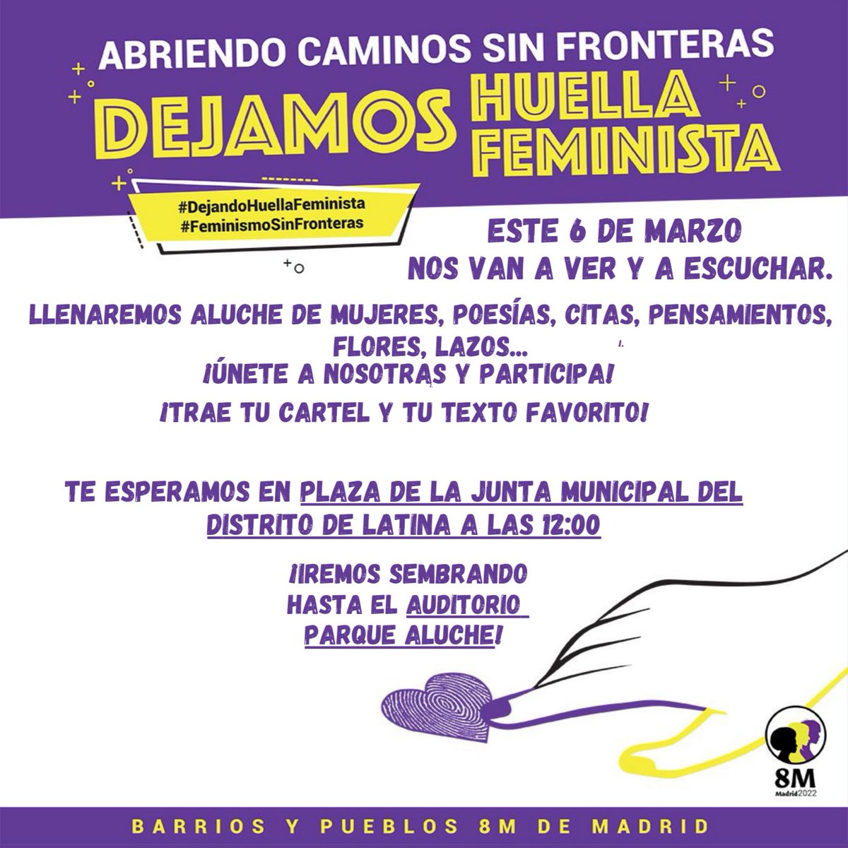 ¡Un mejor cartel del acto del 6 de marzo!! Nos vemos todas en la plaza de la junta