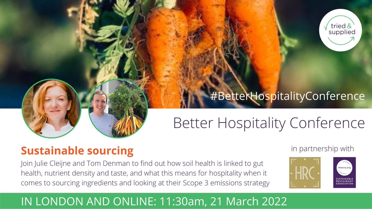 Tried_Supplied's tweet photo. What's good for us, is also good for the planet! Join us at the #BetterHospitalityConference for a session on #SustainableSourcing and how it is linked to gut health, with sustainability consultant, Julie Cleijne, and founder of Chef's Farms, Tom Denman.
https://t.co/v7hIAOhQTE https://t.co/ztAt3vyUt3