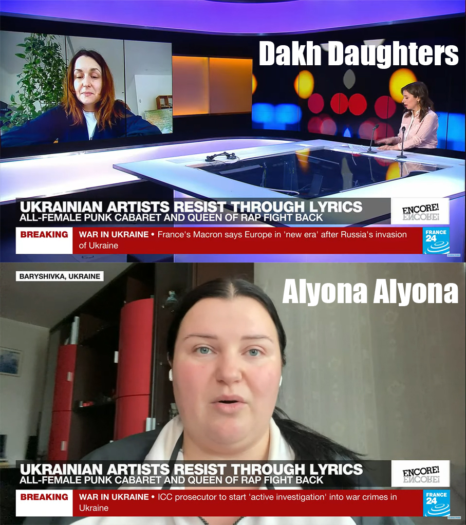 JotMaxi's tweet photo. "UKRAINIAN ARTISTS RESIST THROUGH LYRICS"
This is what I like to see, Punk and Rap fight back.
Big up Dakh Daughters & Alyona Alyona โก๏ธโก๏ธโก๏ธ
#Ukraine #UkraineRussiaWar #UkraineInvasion #DropBeatsNotBombs https://t.co/AbEHLgpo4E