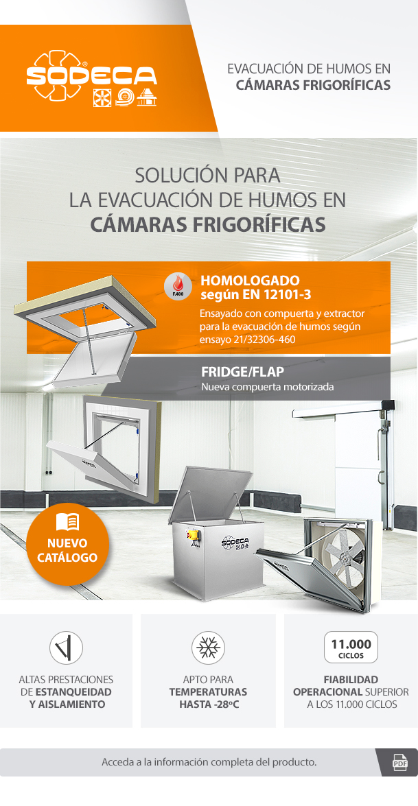 Solucions per a l'evacuació de fums a càmeres frigorífiques de #SODECA presentades a #SICUR ow.ly/tsBO50I8XWe <a href="/sodeca/">Sodeca</a> <a href="/SICUR_/">SICUR</a> #EvacuacióFums