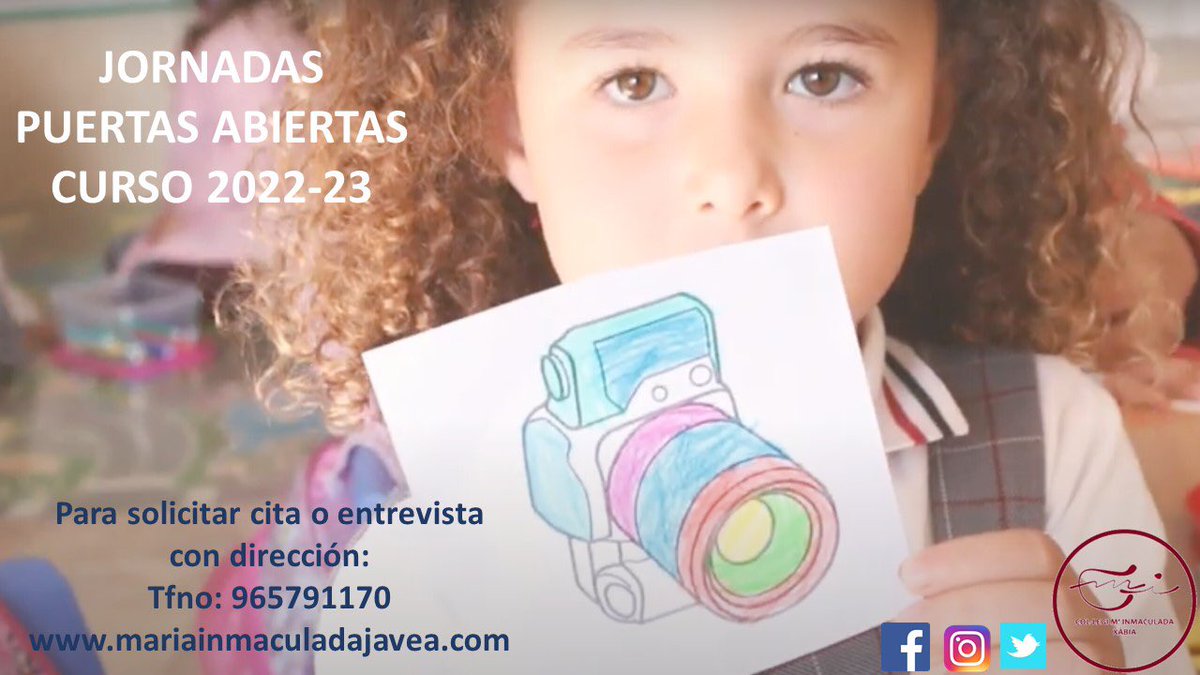 ¿Quieres conocer nuestra 📚oferta educativa?
¿Buscas un centro escolar para tus hijos 👶👧🏽para el próximo curso  🗓2022/2023?
ℹ️ Más información en el siguiente enlace: 
 acortar.link/yvsrS7