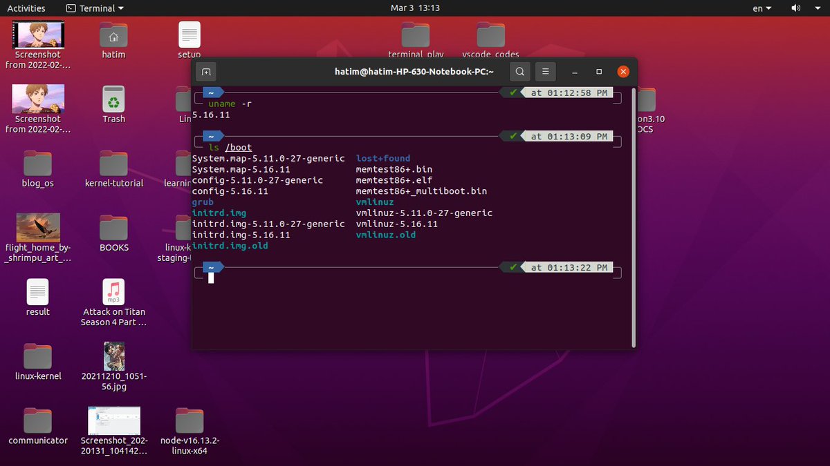 hatim369's tweet image. Built and installed my first Linux Kernel 5.16.11
#linux #linux_kernel