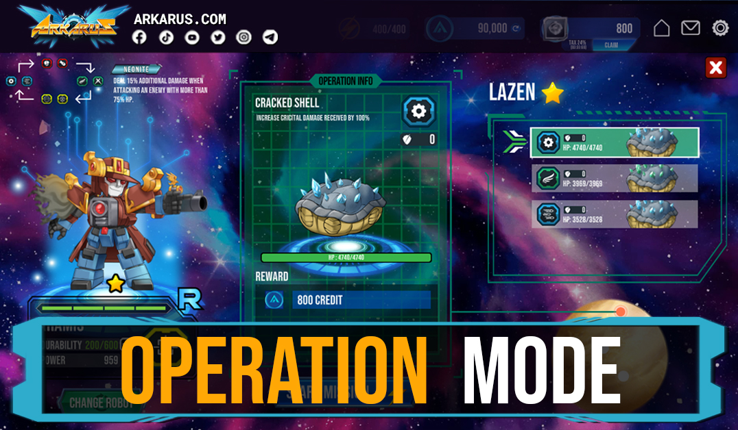 ArkarusNFT's tweet photo. Operation Mode is the play to earn mode for the game's current stages. Players will send robots on expeditions. The most important statuses in this mode are Operation Power and Faction Bonus, which will help your operations become more efficient.
#Arkarus #ArkarusNFT #NFTGame https://t.co/arUnwonGR8