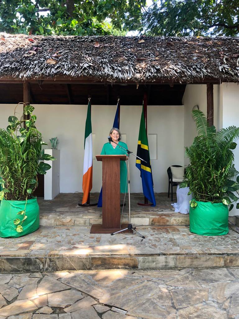 Delighted to welcome Foreign Minister Mulamula to an early St Patrick’s Day reception with the diplomatic community.

Celebrating the partnership between Ireland and Tanzania, now in its 5th decade. 🇮🇪🇹🇿#stpatricksday2022