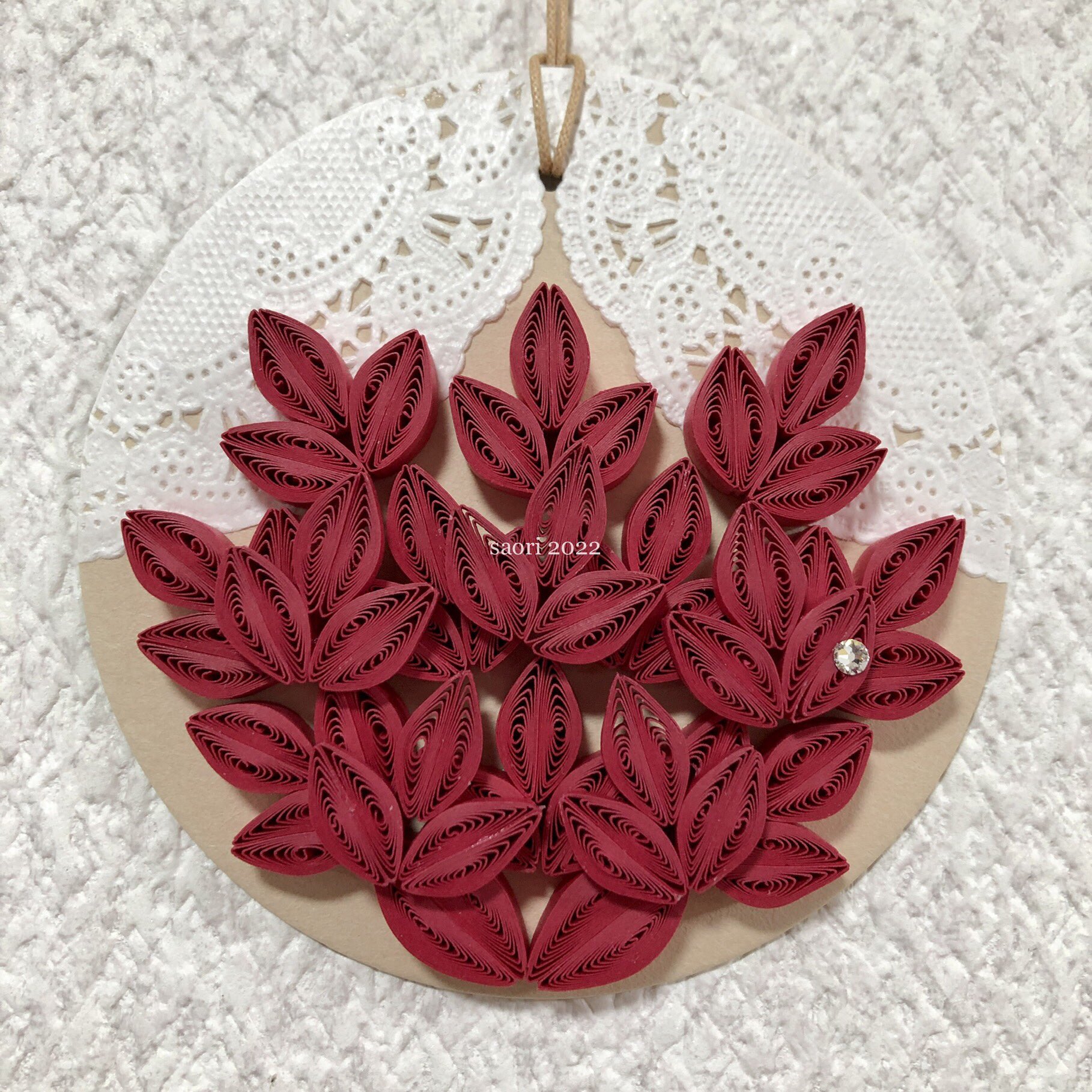 紙工芸kotohana オタフクナンテンは江戸時代にナンテンの品種改良によって日本で生み出された品種です オタフクナンテンの花言葉は 福をなす よい家庭 2 7の誕生花です 私的クイリング植物図鑑 22 4 6 17 レティシア書房