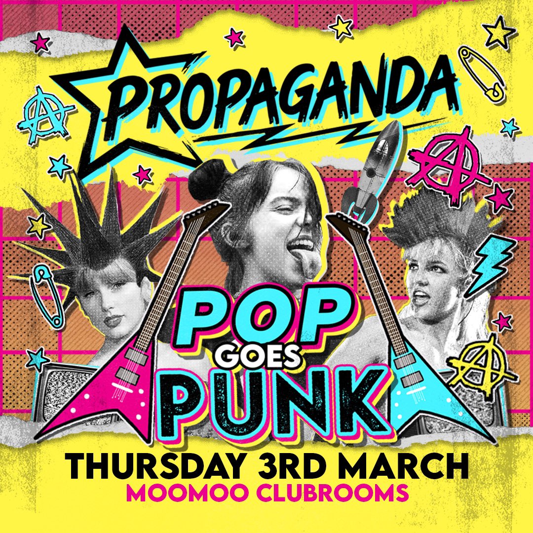 Tonight’s the night people!⚡️ Head down to <a href="/MooMooClubrooms/">MooMoo Clubrooms</a> where Pop is going Punk and party with us across 3 floors of all the best bangers! Secure your spot with tickets now!🤘🏼👉🏼👉🏼 bit.ly/PopgoesPunkChe…