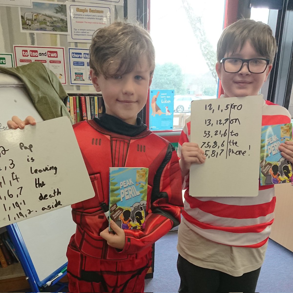 A morning dose of espionage in Fox class. We are using books to write book ciphers and pass encrypted messages. #worldbookday 🦊📚