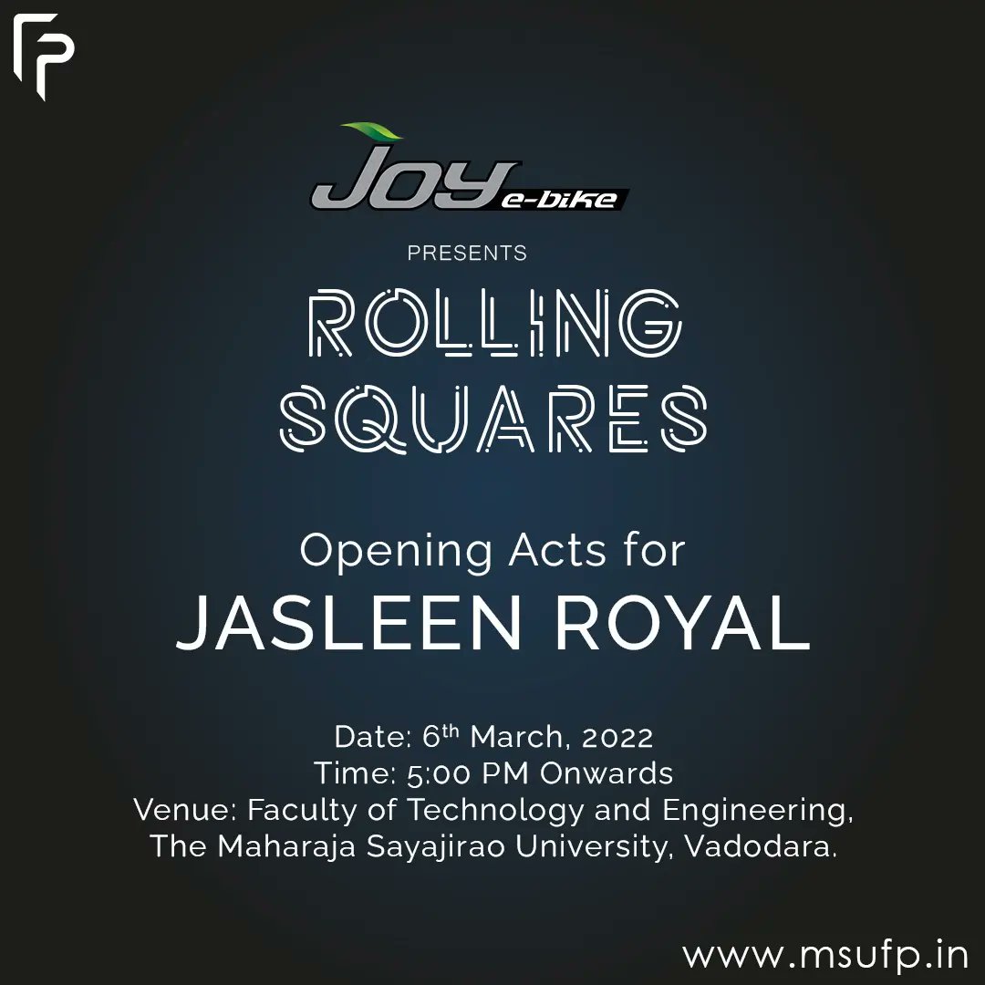 MSU_FootPrints's tweet photo. Music captivates you and becomes your heartbeat.
So let's begin our musical jouney with romp and rigour, only at FootPrints'22.

#RollingSqaures
#OpeningActs
#fp22
#msufp
#thinkBEYOND https://t.co/fokuKCFLai
