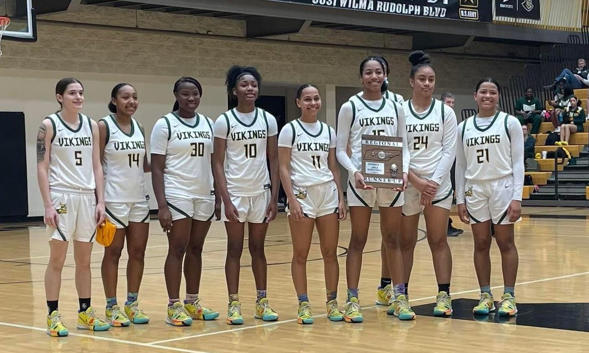 Congrats to Region Runners Up, The Lady Vikings Basketball team! These ladies will travel to Arlington this Saturday at 7 for their next round of play.

Congratulations to Ta’Mia Scott and Emiyah Cobb who were named to the All Region Tournament Team!
#DownToBusiness #VikingSTRONG