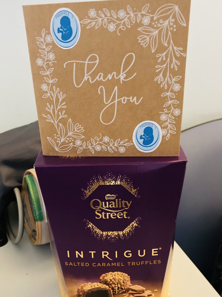A big #ThankYou this week to the Midwives and Doctors in @ImperialNHS CFC for your continued support of the @TruffleStudy - it’s very appreciated! 

#SayItWithChocolate
#ItHadToBeTruffles 
#TRUFFLE2

@DrSanaUsman @Caroline_J_Shaw @francoisssantos @Christoph_Lees @BronachaMF