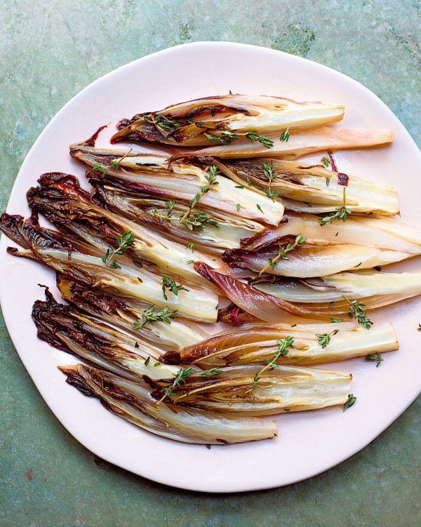 Nigella_Lawson's tweet photo. Roast Red Chicory is #RecipeOfTheDay, although it’s actually on my table at least once a week. Indeed this must be the recipe, such as it is, that I’ve cooked more than anything else in my life. Very much the House Special! https://t.co/Qg3Eg6ltk0 https://t.co/sdnjvkgvM4