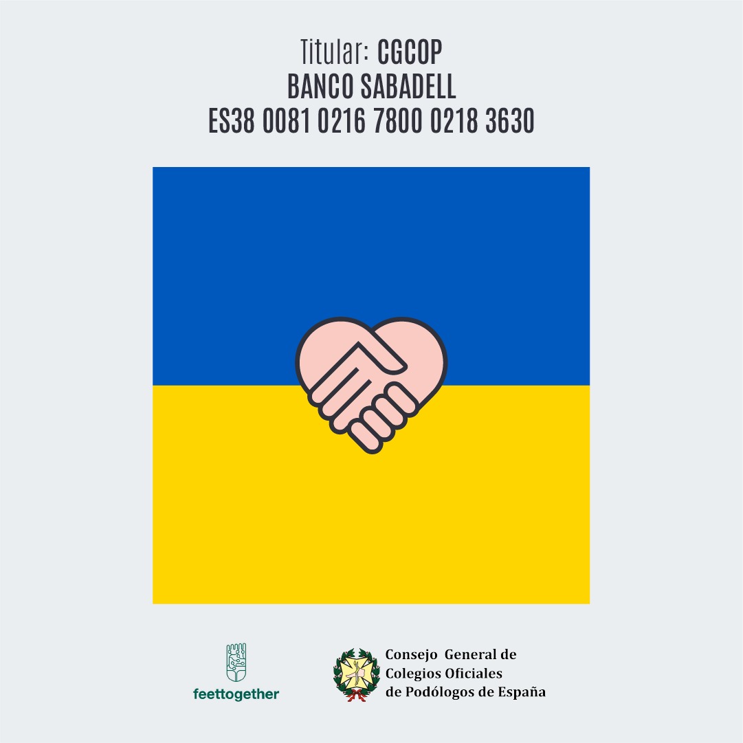 ICOPCV's tweet photo. UCRANIA NOS NECESITA 🇺🇦
Desde el @CGPodologos en colaboración con #feettogether han creado un crowdfunding para la compra y envío de material sanitario.
⚠Puedes hacer tu aportación antes del domingo 6 de marzo a las 23:59h ⤵
ES38 0081 0216 7800 0218 3630
#ungestoporUcrania https://t.co/q2ilibJExv