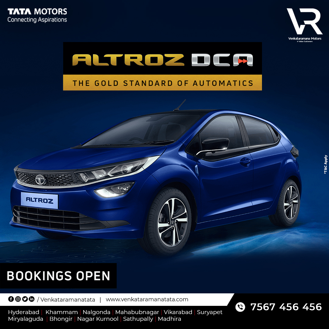 vvcvra's tweet photo. Introducing ALTROZ DCA -  #TheGoldStandard of Automatics, Designed for India!
An Experience to behold with Advanced Technology and World-Class Driving Pleasure.
Bookings Open Now! 

Click on https://t.co/farPedCKhp to book your ALTROZ DCA now.
Call Now - 7567456456. https://t.co/ZHra4ZcS9a