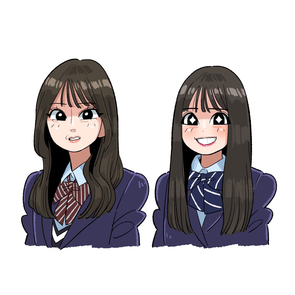 「菅原咲月、小川彩 」|ミドリカワ！！！のイラスト