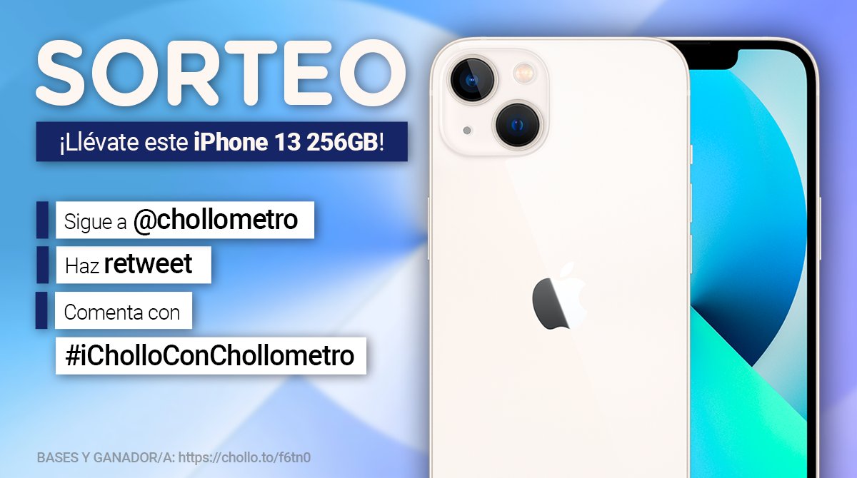 🔥🔥SORTEAZO DE LOS BUENOS! 🔥🔥

Para participar:
🏃 Seguir a Chollometro
🔁 Hacer retweet
✍️ Comentar con #iCholloConChollometro

Llévate un iPhone 13 por la patilla!