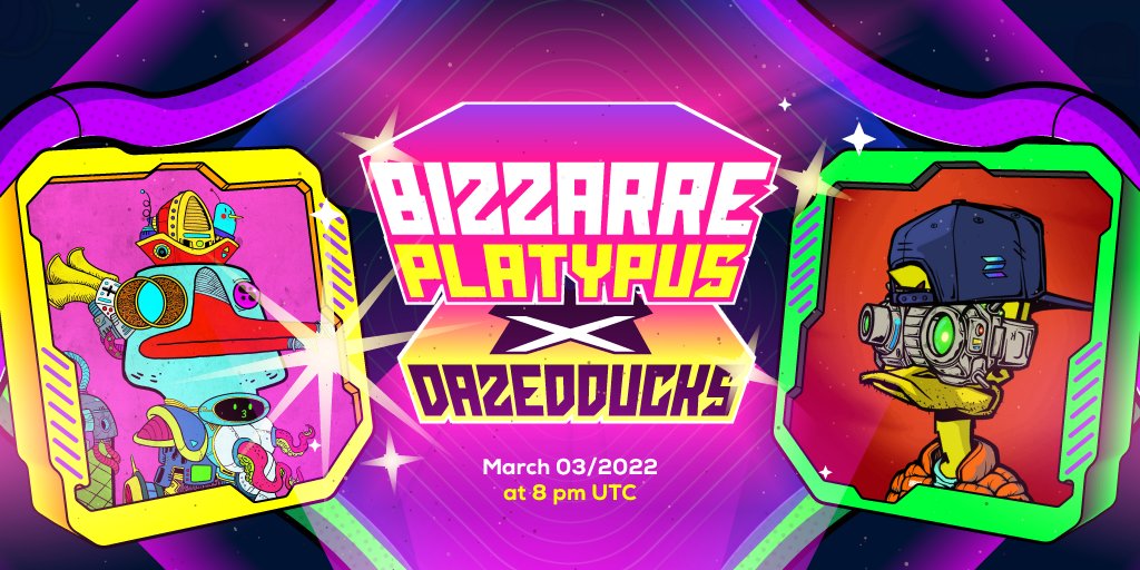 GM! what's guys! im ansius with the space that gonna be today with <a href="/DazedDucks/">Dazed Ducks</a> and <a href="/BizarrePlatypus/">Bizarre Platypus</a> 😍 dont lose it and dont wait to be in 30 sol and stay out
#Solana #NFTs