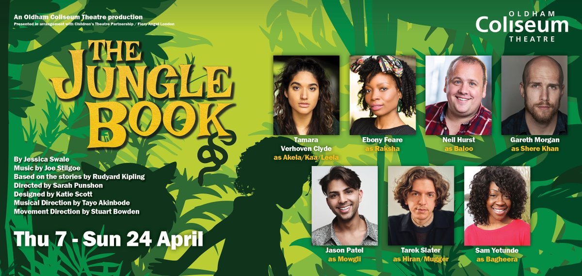 In a few weeks rehearsals (re)start for #TheJungleBook. Let us introduce our pack:
 
<a href="/tamaravc96/">Tamara Verhoven Clyde</a> -🐺Akela,🐍Kaa &amp;🐺Leela 
@ebonyfeare -🐺Raksha 
<a href="/neilhurst/">Neil Hurst</a> -🐻Baloo
@ItsJasonPatel -👦🏾Mowgli 
<a href="/TarekSlater/">Tarek Slater</a> -🐺Hiran &amp;🐒Mugger 
<a href="/GMorgan04/">Gareth Morgan</a> - 🐯Shere Khan
<a href="/SamanthaYetunde/">Sam Yetunde</a> -🐈‍⬛Bagheera