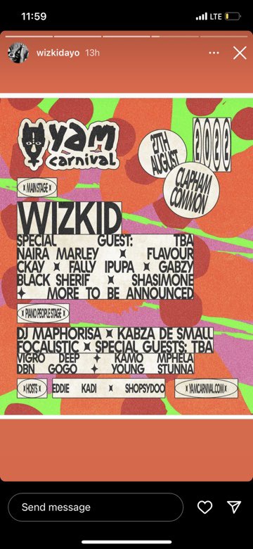 wizkidayo's tweet photo. August 27th 🖤♥️🦅 YAM Carnival https://t.co/OlqOcNhBuj