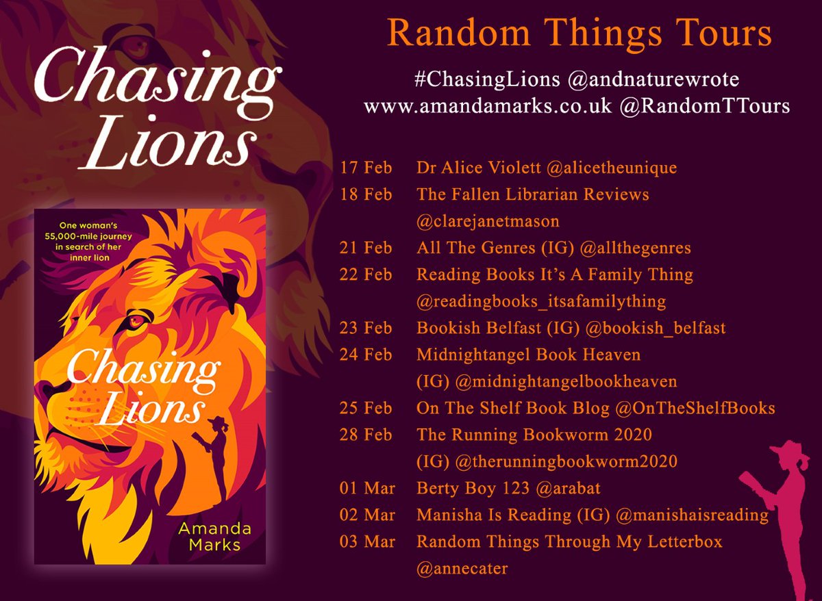 RandomTTours's tweet photo. HUGEST THANKS #RandomThingsTours Bloggers for supporting #ChasingLions #AmandaMarks
Please share reviews on Amazon & Goodreads https://t.co/lnaISnjQ7y
