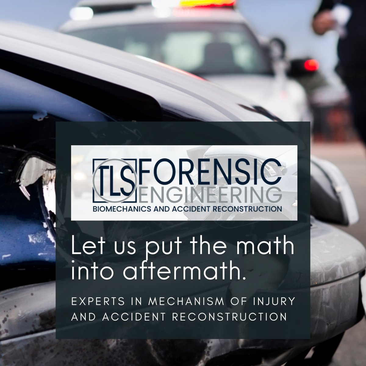 TLSForensic's tweet image. Accident reconstruction consulting firm providing timely analysis of the mechanism of injury resulting from vehicular, industrial and recreational accidents.

#personalinjury #accidentreconstruction
#caraccident #autoaccident 
#truckaccident #accidentatwork
#bicycleaccident