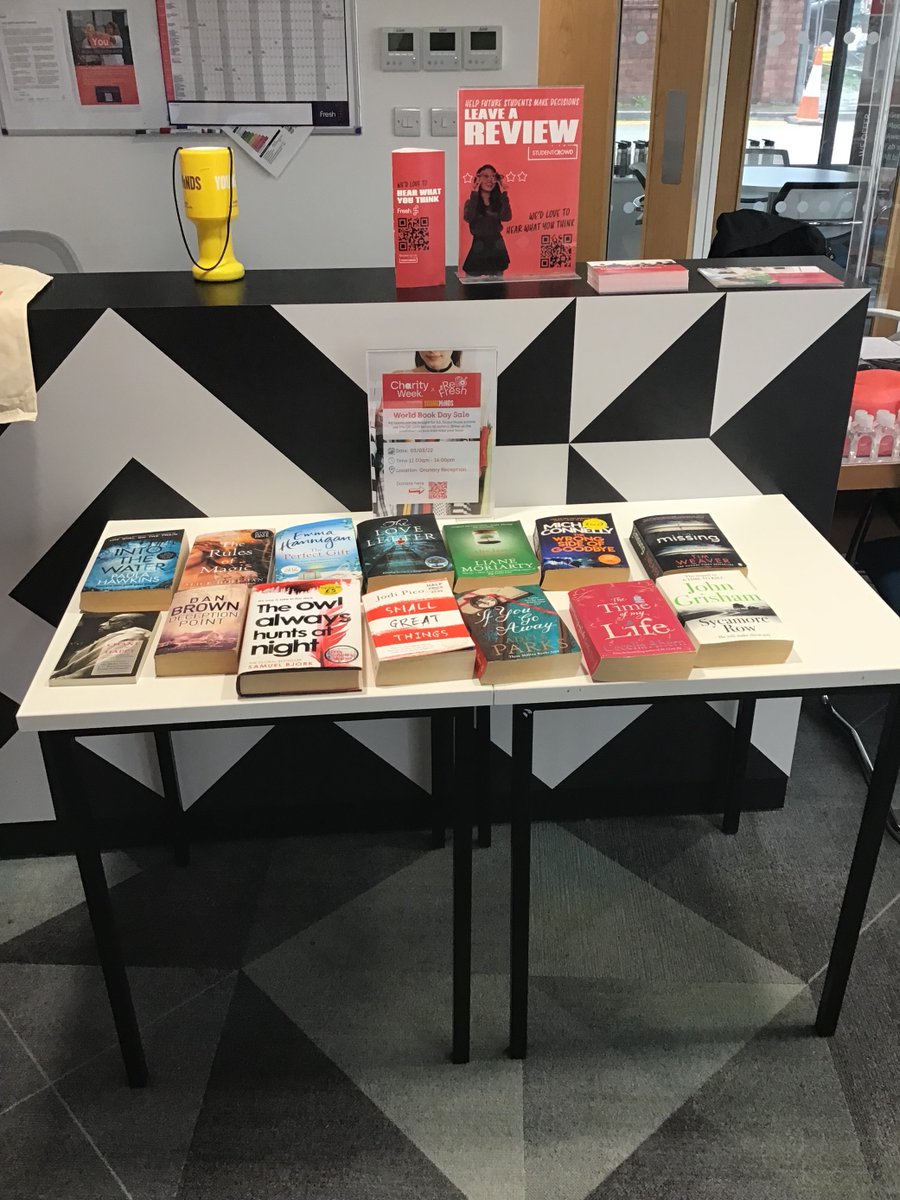 GranaryStudios_'s tweet photo. Reading expands the mind and in celebration of world book day, we're holding a books sale in reception. 

Grab a bargain on any of the books you see today. Proceeds will go to @YoungMindsUK. 
 
#CharityWeek X YoungMinds

#GranaryStudiosChester #YourStudentHome #WhereYouBelong https://t.co/vHobI5XSP9