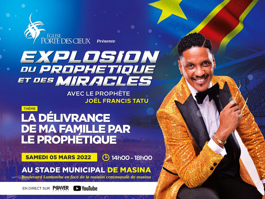 PropheteTatu's tweet photo. 🔴EXPLOSION DU PROPHÉTIQUE ET DES MIRACLES AU STADE DE MASINA💥💥💥
Je vous invite personnellement très nombreux ce samedi 5 mars de 14h00 à 18h00 pour L'EXPLOSION DU PROPHÉTIQUE ET DES MIRACLES au stade municipal de masina. https://t.co/6VCUJODX9Q
