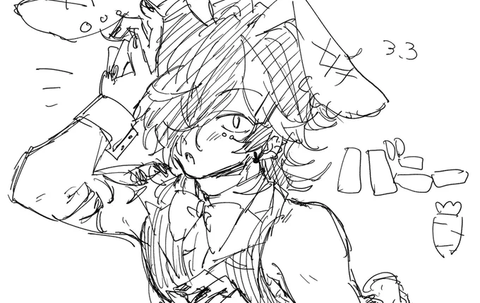うさぎの日みたいなのでいつかちゃんと描きたいなの落書きです
 #猫間の創作 