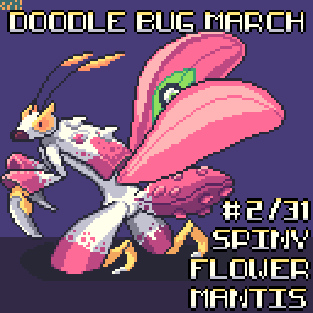 griloviscky's tweet photo. #DoodleBugMarch (2/31) #pixelart #ドット絵 #ACUAcult
#SpinyFlowerMantis for @AquaticsGrl https://t.co/3jqXiHG0NQ