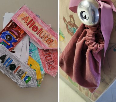 ms_mcgeragle's tweet photo. In Grade 1, we decorated Alleluia banners, and then we hid them away for the next 40 days.
#Lent2022 
#lent
@SHFlames https://t.co/LZX8KkCc0p