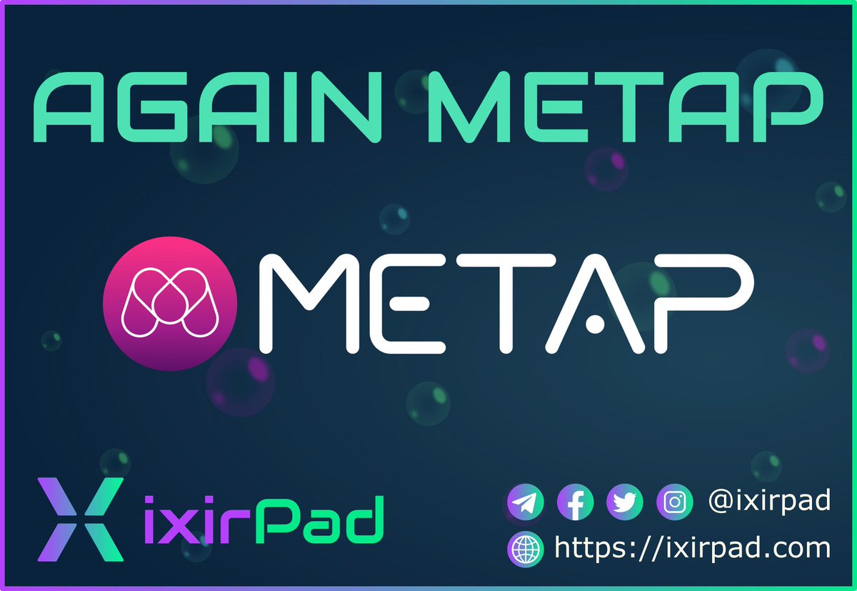 ixirpad's tweet photo. 📢 We are happy to announce new ido @metapplay on @ixirpad ....

IDO date 06-08.03.2022
Details: TBA

#ido #launchpad https://t.co/zAFNaJBdTV