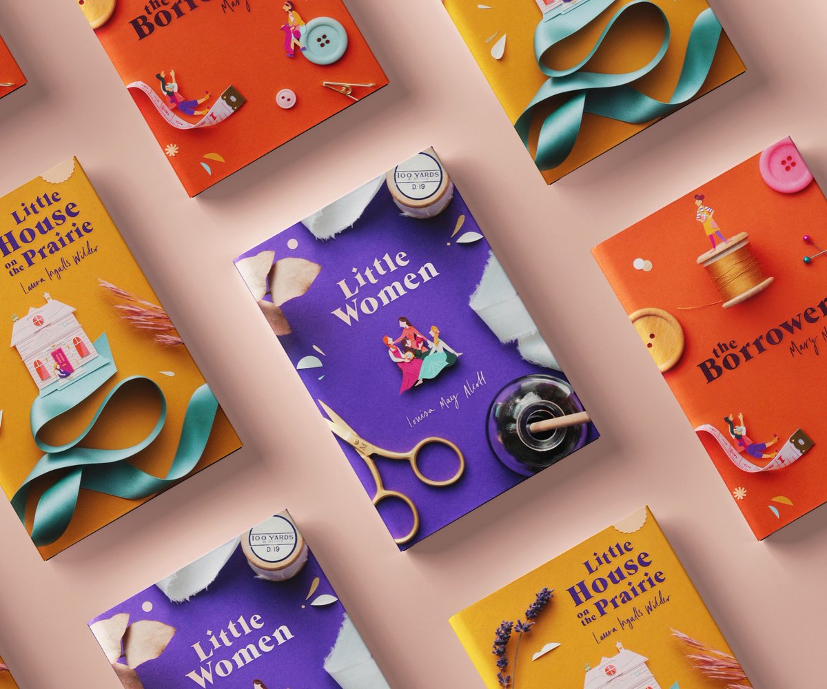 Happy <a href="/WorldBookDayUK/">World Book Day UK 📚</a>! These classic book cover are a recent project I’ve been faffing over - supposed to be a quick end of isolation creative task, but they’re finally finished, I think… Little Women, Little House on the Prairie and The Borrowers. 🏠✂️🧵