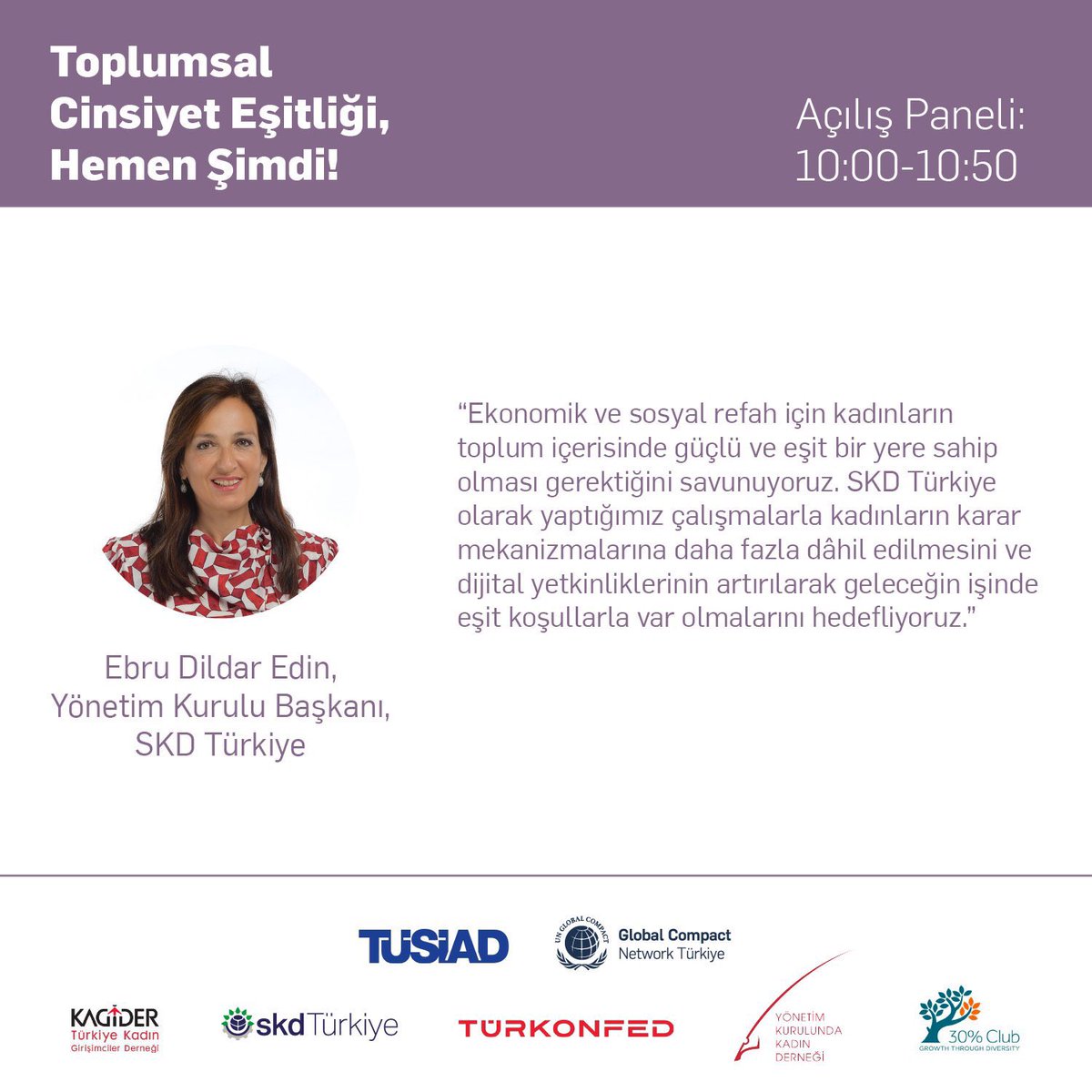 TUSIAD's tweet photo. 📌 “Toplumsal Cinsiyet Eşitliği, Hemen Şimdi!” 

İş dünyasının önde gelen temsilcileri, etkinlikte toplumsal cinsiyet eşitliği için bugünden atabilecekleri somut adımları tartıştı ve iyi örneklerini paylaştı.

Etkinliğin tekrarını izlemek için:

https://t.co/juKixo1bs2 https://t.co/HNeNqfq2mA