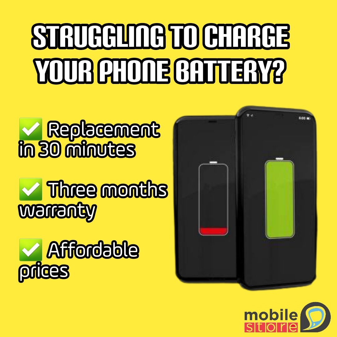 MobileStoreLTD's tweet photo. Are you struggling to charge your battery?

Mobile Store Online can bring your battery back to 100%

✅ Replacement in 30 minutes
✅ Three months warranty
✅ Affordable prices

Book your battery replacement now:
https://t.co/xvMQFvzlf9

 #mobilerepair #wefixit #repair https://t.co/AEZP6TY9Vv