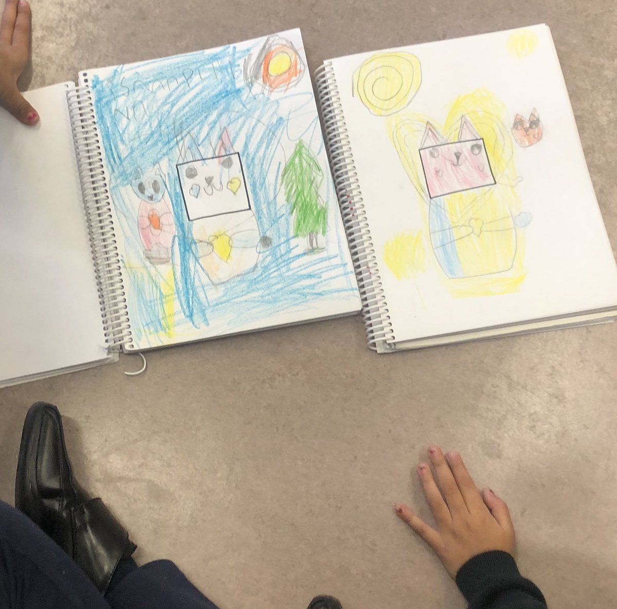 MsBakhtawar's tweet photo. We read Not A Box and learned about perspective, to interpret things with our diverse imaginations and draw outside the box 📦🖍🐰 https://t.co/NEpVIVeRtM
