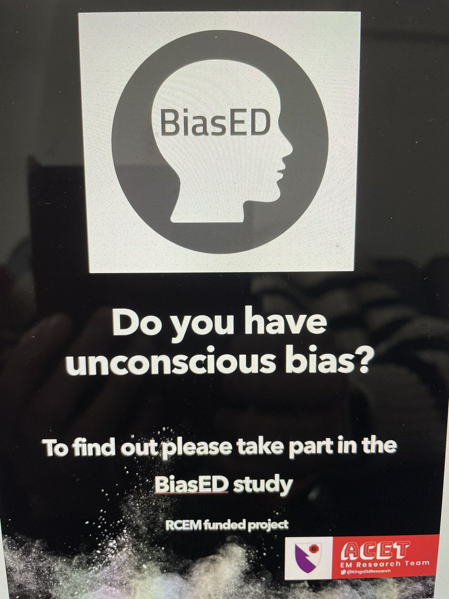 We have launched BiasED! A study using an implicit association test in emergency staff to investigate racial bias. Interested sites please contact us to roll this out further! #racialbias #emergencymedicine