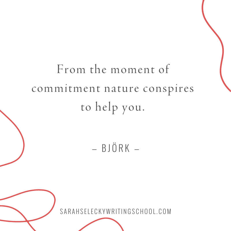 SarahSeleckyWS's tweet photo. "From the moment of commitment nature conspires to help you." — Björk

#creativewriting #writingtips #writetip #writing #amwriting #inspo #inspiration #bjork https://t.co/yycza4u68s