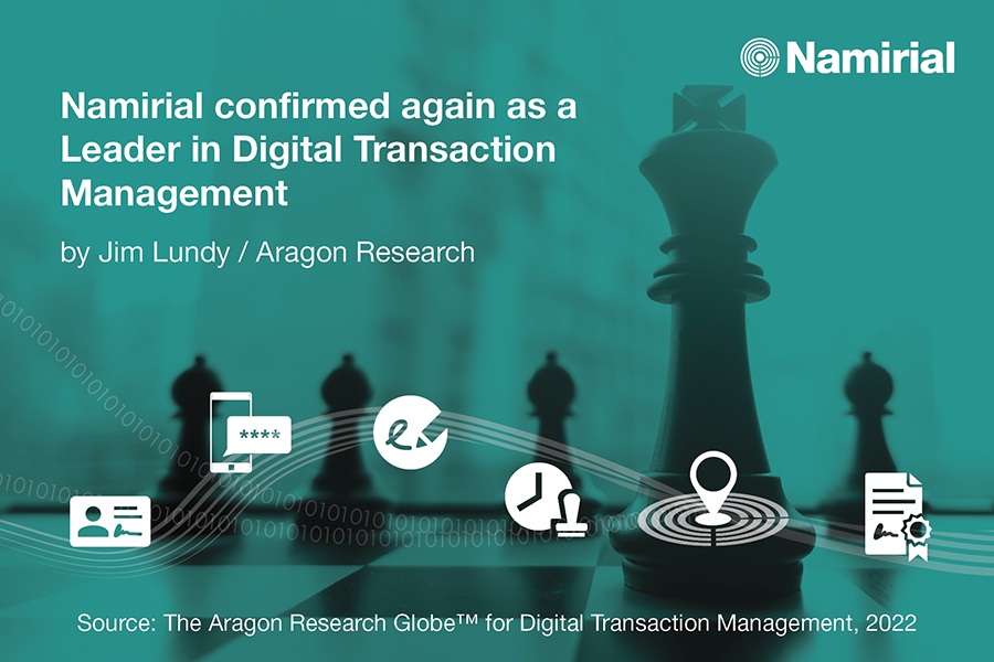 NamirialGroup's tweet photo. 🎯🏆 Namirial named again as leader in #DigitalTransactionManagement in @AragonResearch1 Globe™ for Digital Transaction Management 2022 by @JimLundy📰 https://t.co/9o3OvS71o0  #DigitalSignature #eSign #eSigning #eSignature #eSignatures #ElectronicSignature #TrustServices https://t.co/xCVSPqf5HO