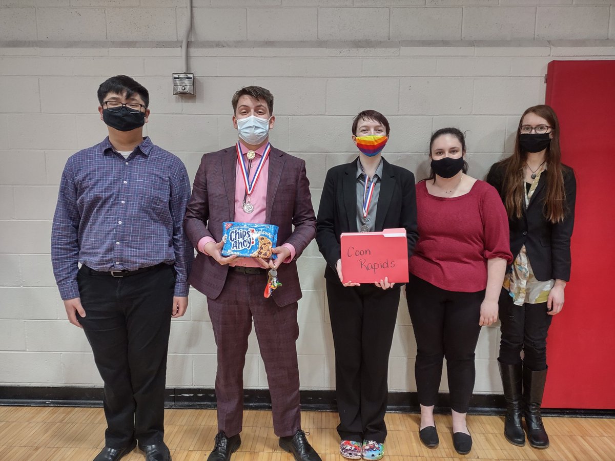 crhsspeech's tweet photo. SPEECH DAY TODAY! To Celebrate, here's how our team did at Centennial last Saturday! 
Natalie Medina got 7th in OO Honor Finals
Gabbie Martinson got 5th in Poetry Finals
Micah Allen got 4th in Storytelling finals https://t.co/vjcalKEMIb